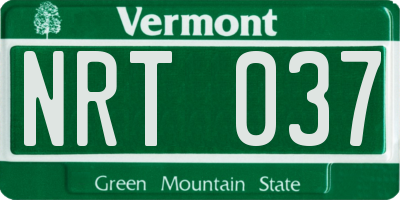 VT license plate NRT037