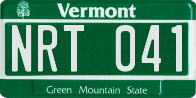 VT license plate NRT041