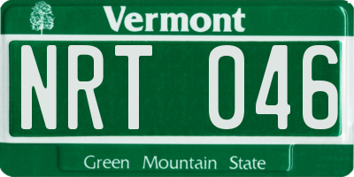 VT license plate NRT046