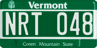 VT license plate NRT048