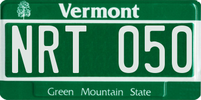 VT license plate NRT050