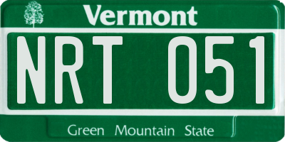 VT license plate NRT051