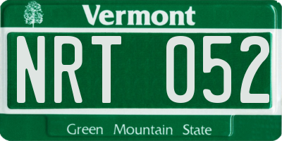 VT license plate NRT052