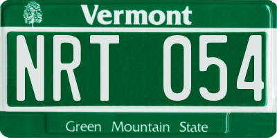 VT license plate NRT054