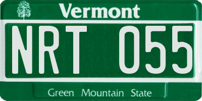 VT license plate NRT055