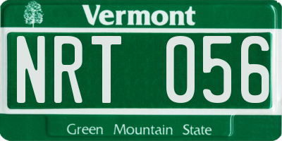 VT license plate NRT056