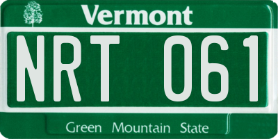 VT license plate NRT061