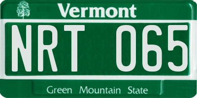 VT license plate NRT065