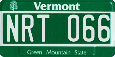 VT license plate NRT066