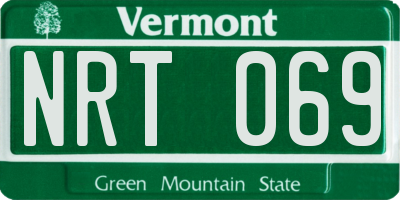 VT license plate NRT069