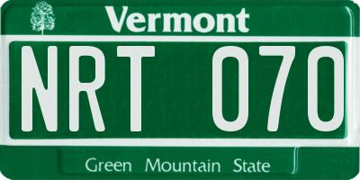 VT license plate NRT070