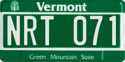 VT license plate NRT071