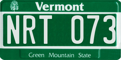 VT license plate NRT073
