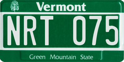 VT license plate NRT075