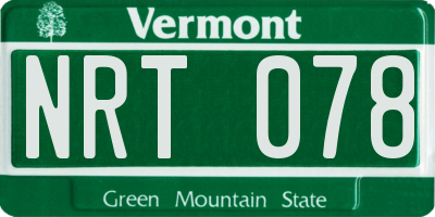 VT license plate NRT078