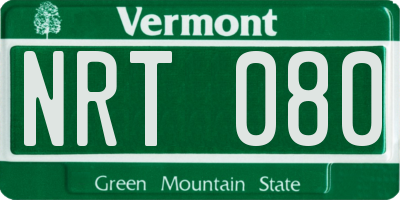 VT license plate NRT080