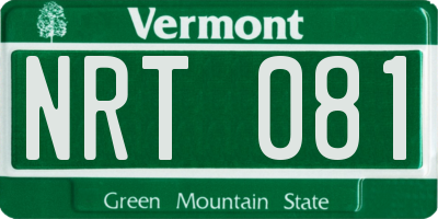 VT license plate NRT081