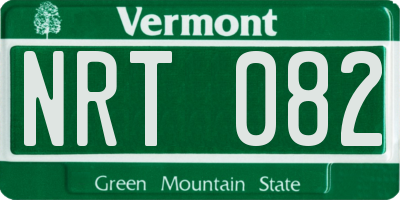 VT license plate NRT082