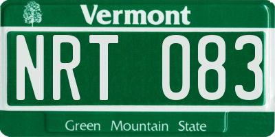 VT license plate NRT083