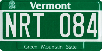VT license plate NRT084