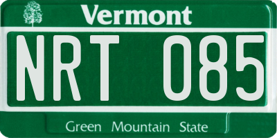 VT license plate NRT085