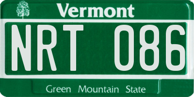 VT license plate NRT086