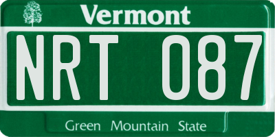 VT license plate NRT087