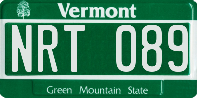 VT license plate NRT089