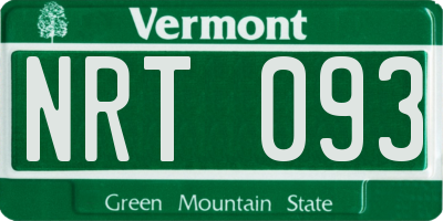 VT license plate NRT093