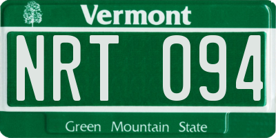 VT license plate NRT094