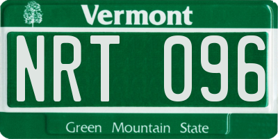 VT license plate NRT096