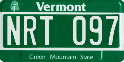 VT license plate NRT097