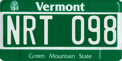 VT license plate NRT098