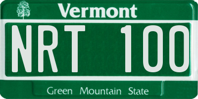 VT license plate NRT100