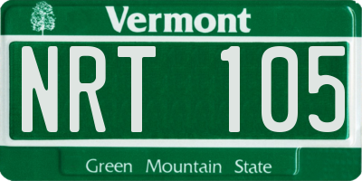 VT license plate NRT105