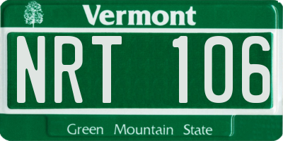 VT license plate NRT106