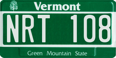 VT license plate NRT108