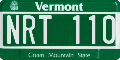 VT license plate NRT110