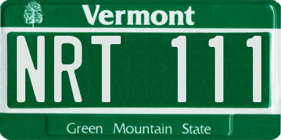 VT license plate NRT111