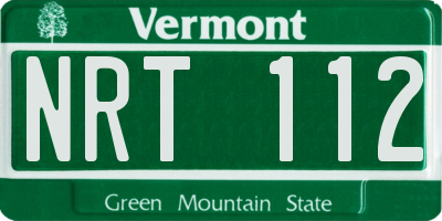 VT license plate NRT112