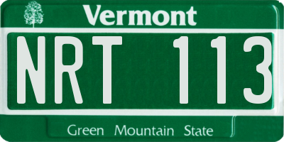 VT license plate NRT113