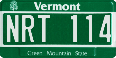 VT license plate NRT114