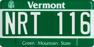 VT license plate NRT116