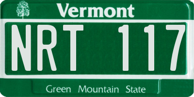 VT license plate NRT117