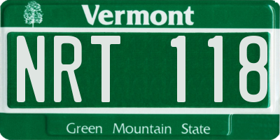 VT license plate NRT118