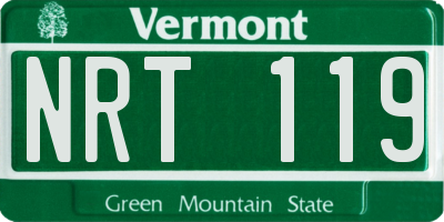 VT license plate NRT119