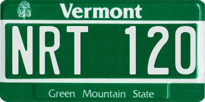 VT license plate NRT120