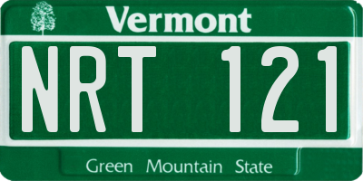 VT license plate NRT121