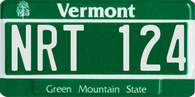 VT license plate NRT124