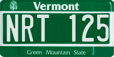 VT license plate NRT125